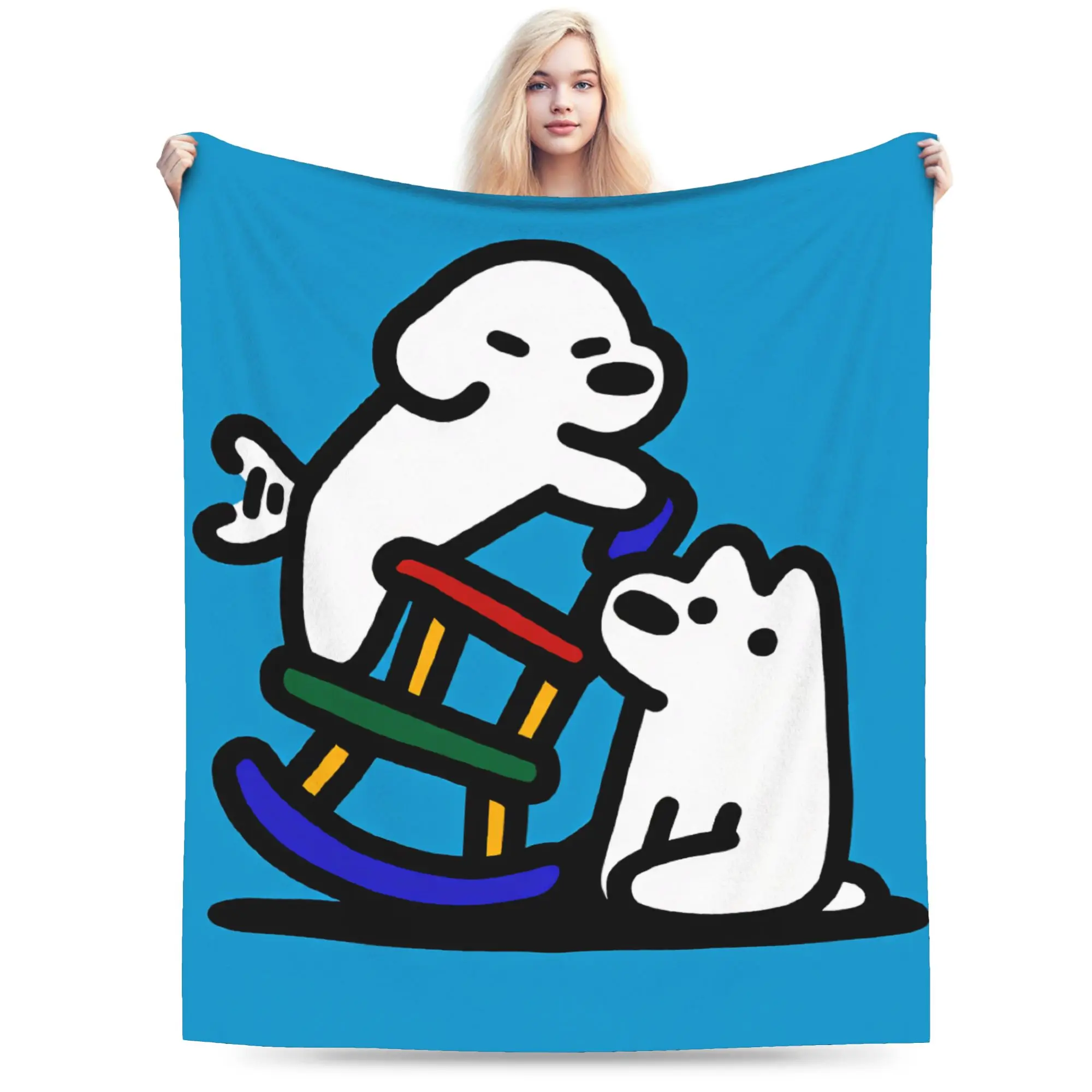 Warm Soft BlanketChildren Picnic Cute Puppy Memes   Throw Blanket  Flannel Bedspread For Bedroom Funny Sofa Bed Cover