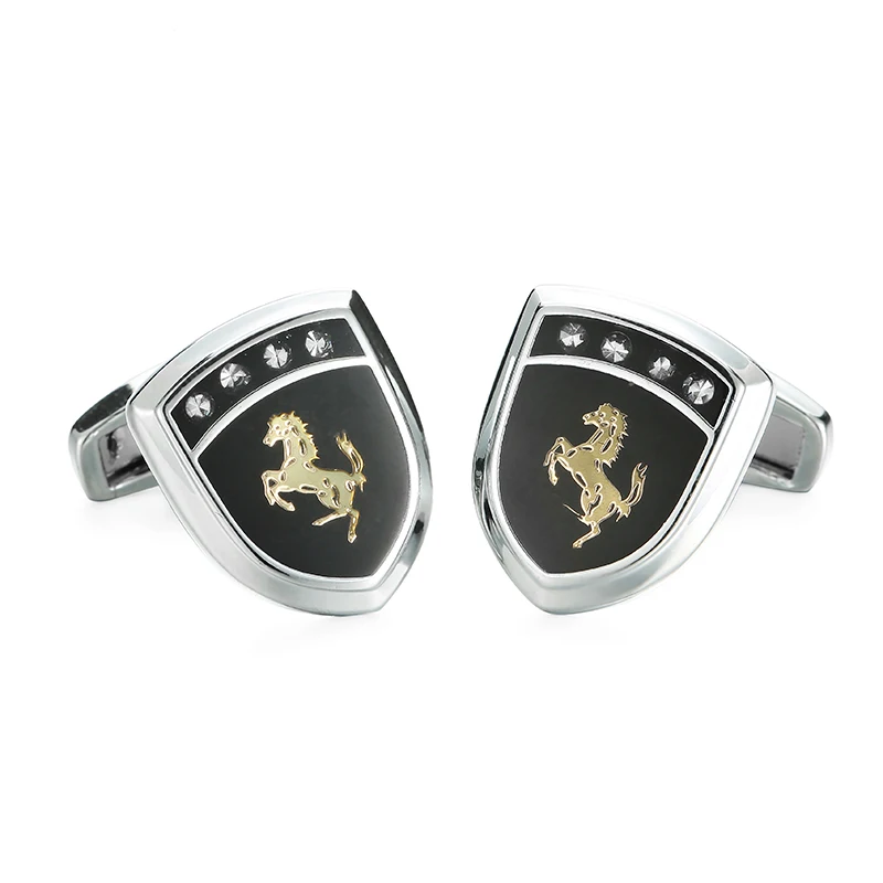 Men\'s French shirt cufflinks copper material shield horse cufflinks fashion brand clothing accessories wholesale