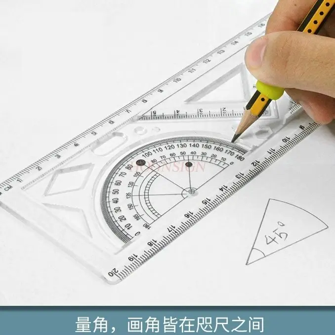 1pcs Multi functional drawing ruler for primary and secondary school students, mathematical and geometric shapes