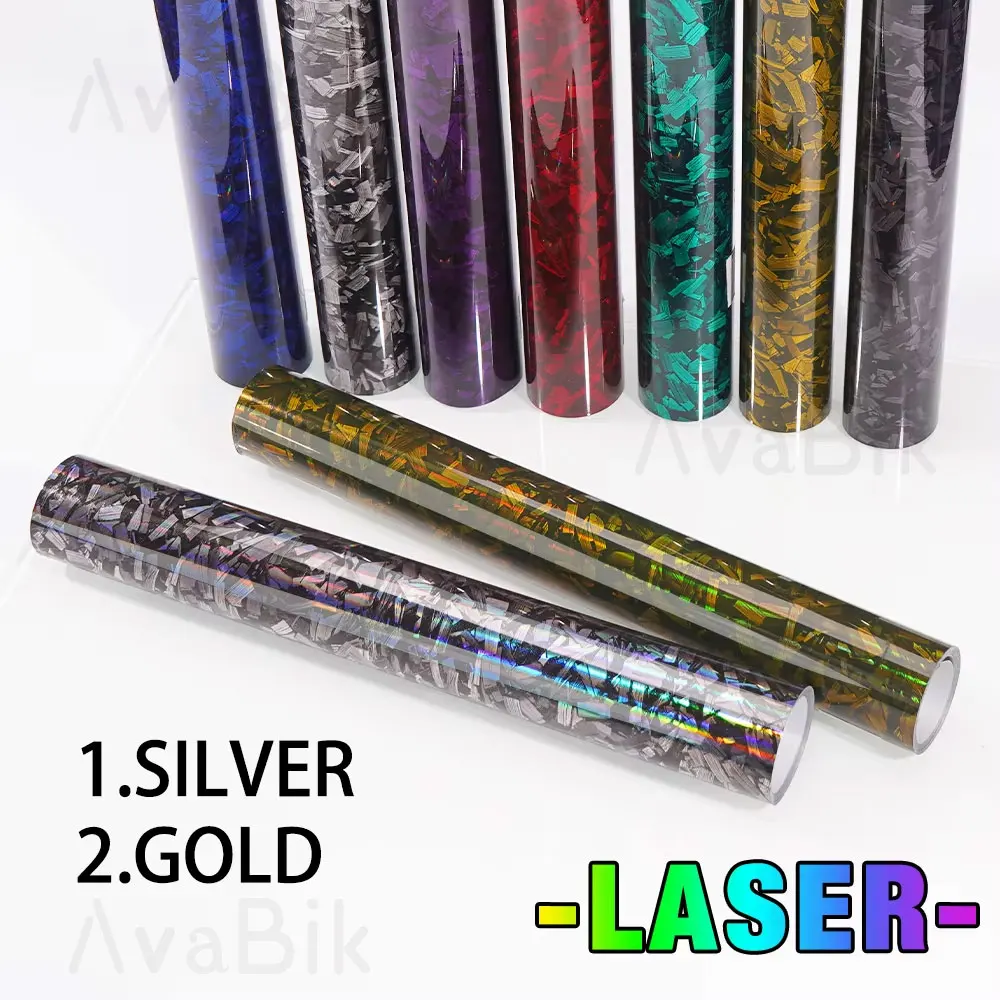 30/50cm x150cm Car Sticker Gloss Black Gold Silver Red Forged Carbon Fiber Vinyl Wrap Film Auto Tuning Covers for Car Accessorie