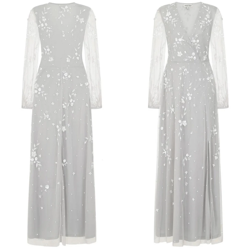 Mesprit-Robe de Soirée en Organza, Col en V, Ligne A, Perles, Paillette, Paillettes, Longueur Anke, Exquise, Élégante