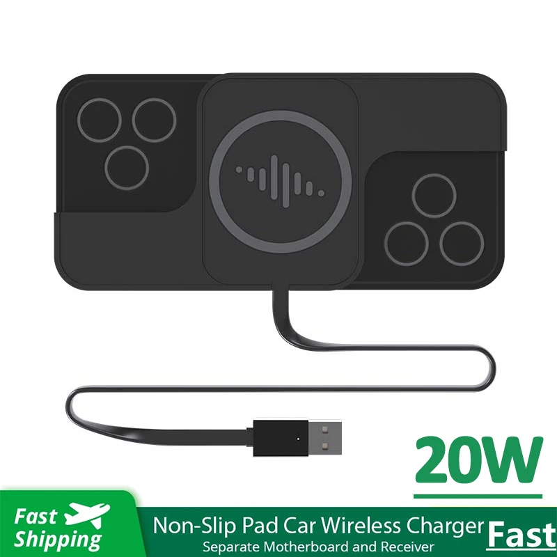 20W Wireless Charger Car Wireless Charging Dock Pad For iPhone 14 13 12 11 Samsung Xiaomi AirPods Fast Phone Car Chargers Stand