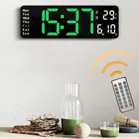 13 Inch Large Digital Wall Clock Remote Control TEMP Date Week Timing Countdown USB Powered Table Clock DST 2 Alarm LED Clock