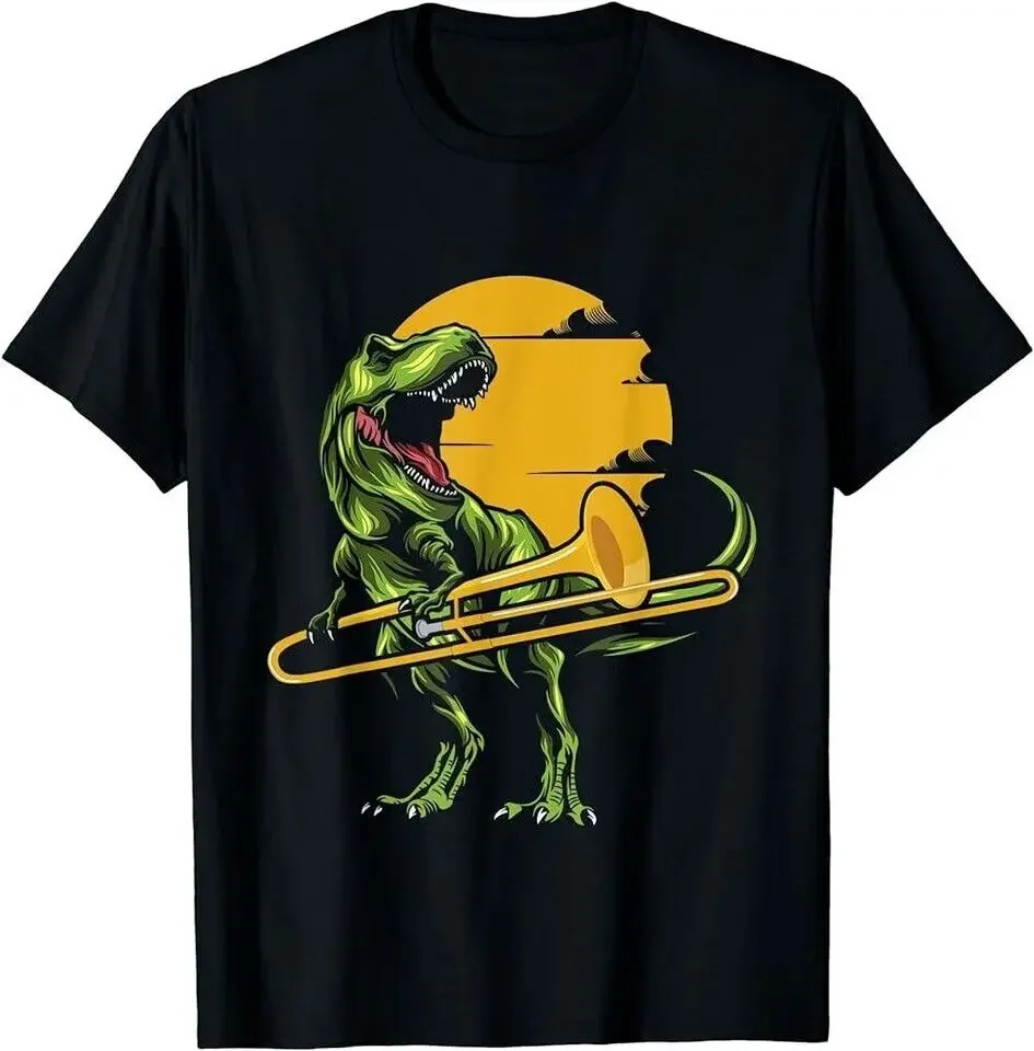 T Rex Trombone Player - Dino Trombonist Jazz Music Lover T-Shirt