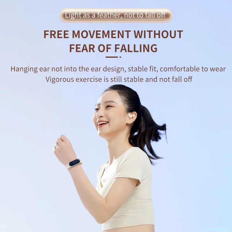 New SKYWORTH STP009 Earphones Outdoor Sports Ear Hook Wireless Bluetooth 5.3 Open-Ear Headphones HiFi Stereo HD Mic Call Earbuds