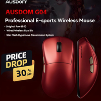AUSDOM G04 Pro Gaming Mouse 2.4G Wireless 8000Hz PAW3950 36000DPI 56g Lightweight Custom EC-DW Ergonomic High Performance Mouse