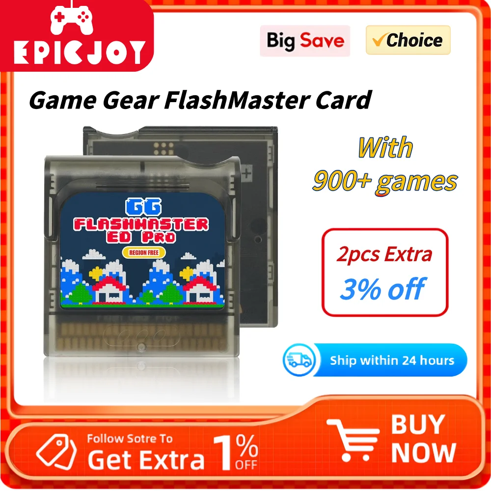 Game Gear Game Card FlashMaster Cart With 8GB TF Card Preloaded With 900+ Games For Sega Game Gear GG Console