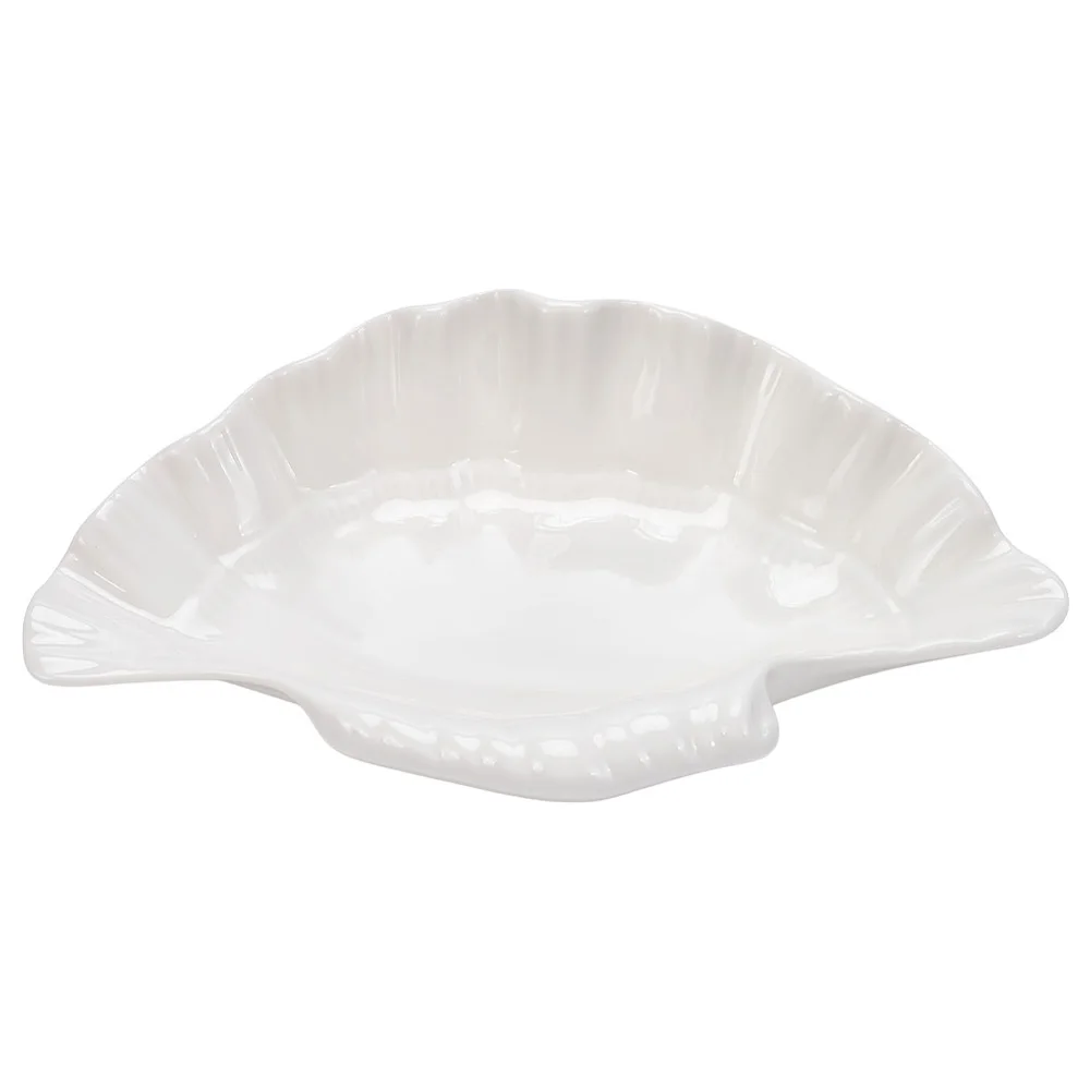 White Seashell Ceramic Decorative Bowl Shell Jewelry Dish Tray Ring Holder Dish Key Bowl for Earrings Necklaces Shell Trinket