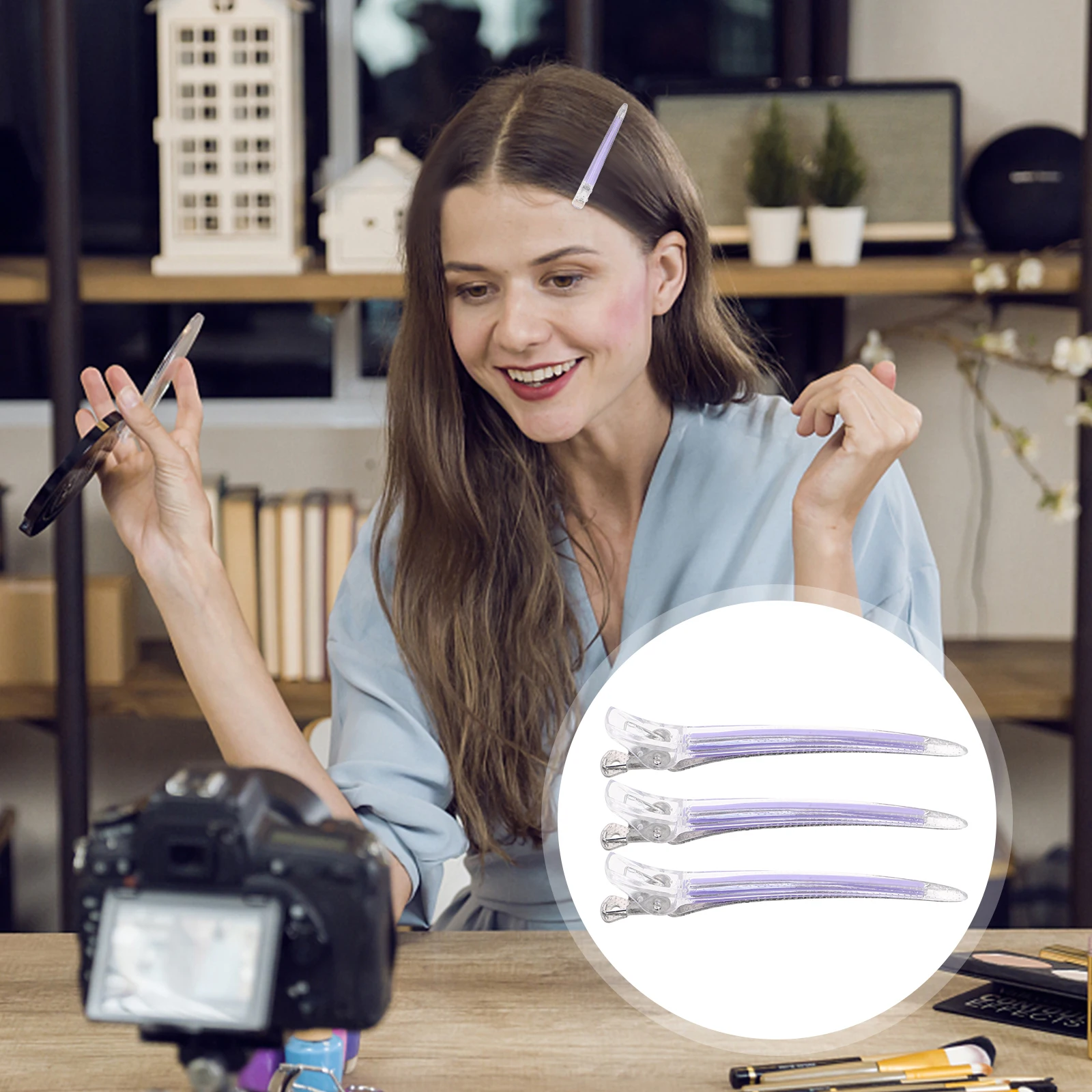 

3Pcs Yellow Alligator Hair Clips Non-Slip Acrylic Plastic Duck Billed Sectioning Styling Hairdresser Tools for Women Hair