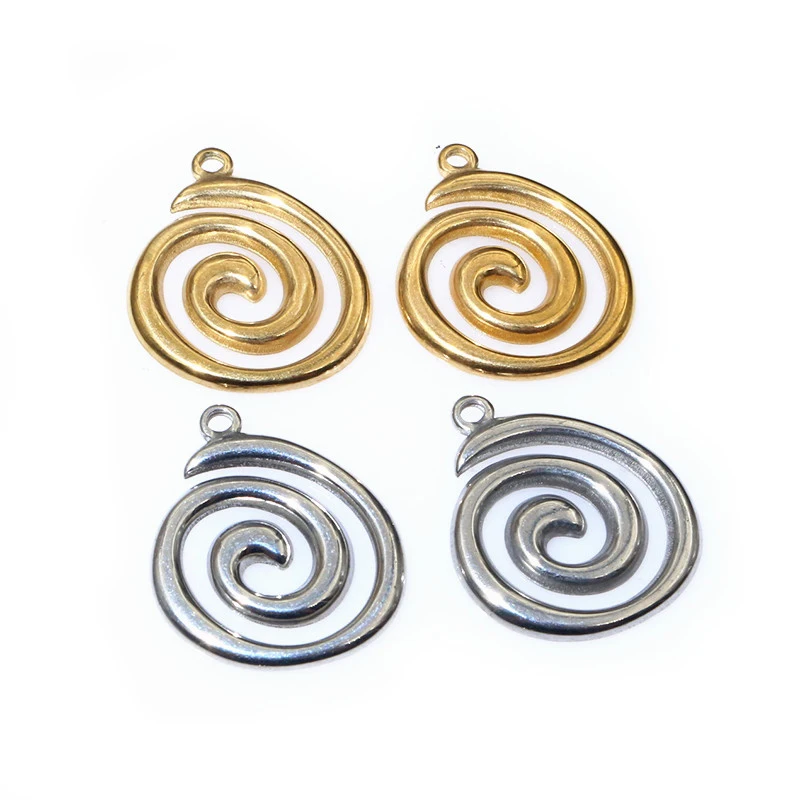 6pcs Crafts Swirl Pendant Charms 23x20mm Stainless Steel DIY Jewelry Making Accessories Findings for Necklace Earrings Bracelet