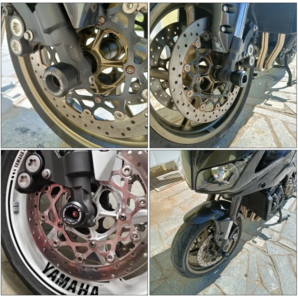 لياماها FZ1 FZ6 FZ8 N/S Fazer XJR 1300 TDM900 بولدوج 1100 XT1200Z دراجة نارية العجلات الأمامية شوكة المحور المنزلق تحطم حامي
