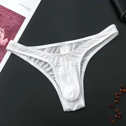 Sexy Men's Bikini Briefs U-convex Pouch Underwear Breathable Thongs Transparent Low Rise Male Panties G-Strings