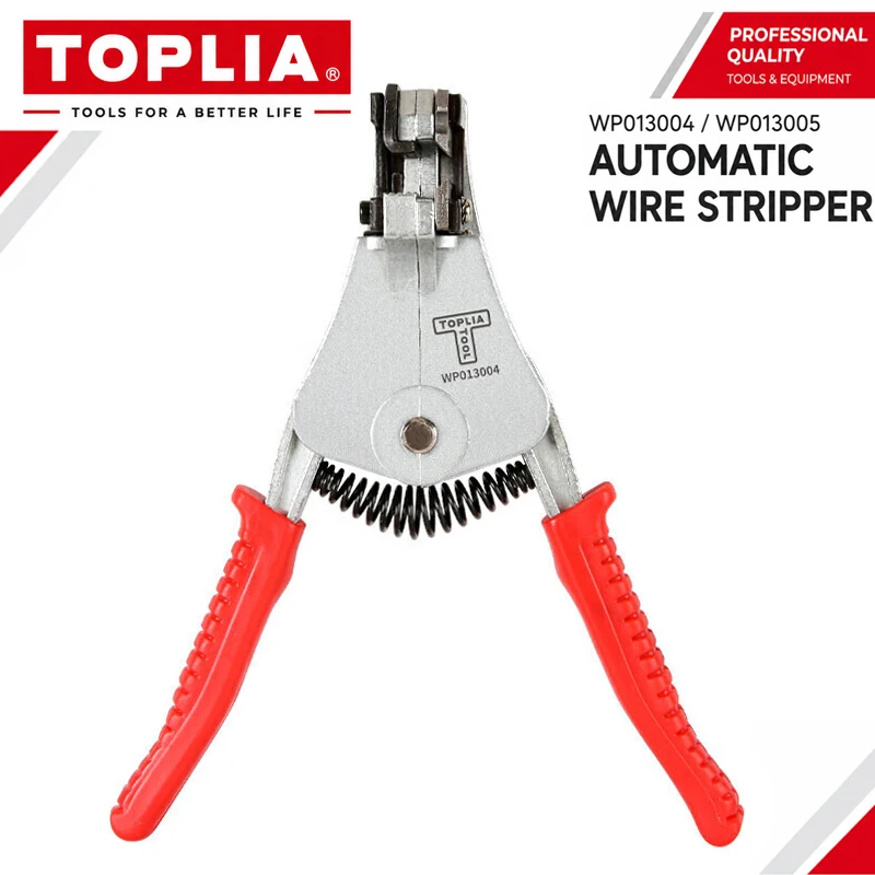 TOPLIA WP013004/05 Wire Stripper Pliers, 65Mn Die Zinc Body PVC Handle, Galvanized Anti-rust Labor-saving Wire Stripping Tool