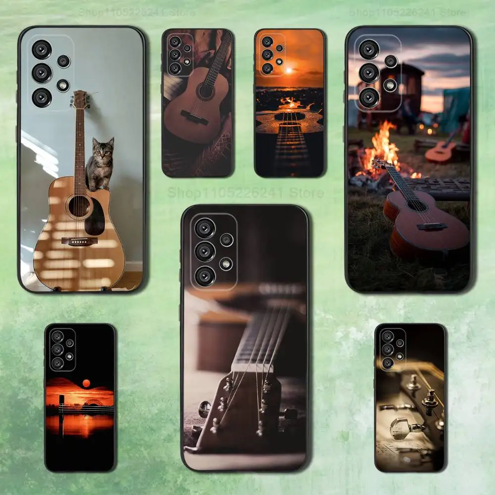 

Musical Art Guitar Phone For Samsung Galaxy A53,31,52,72,41,22,73,32,71,Note,J7,8,9,5G Soft Black Silicone Case