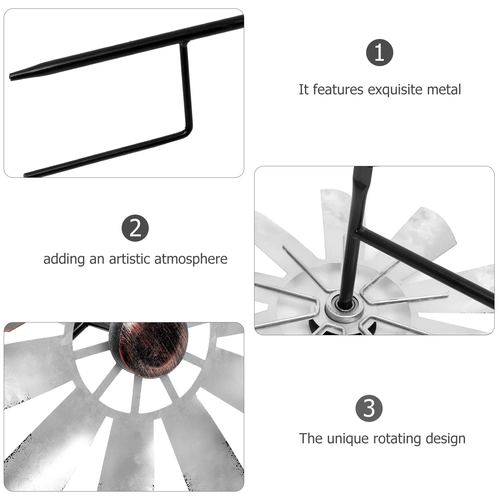 

Outdoor Metal Windmill Decor Large Pinwheel Novelty Garden Ornament Photo Prop Wedding Decoration Windmill