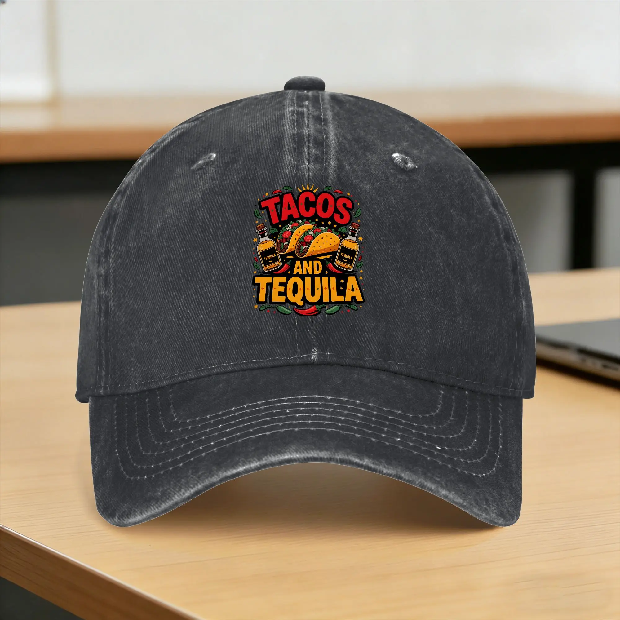 Casquette de baseball décontractée pour homme, style camionneur et snapback, thème Tacos et Tequila, pour les amateurs de tacos et de cuisine mexicaine, idéale pour l'été, les activités de plein air et la gym