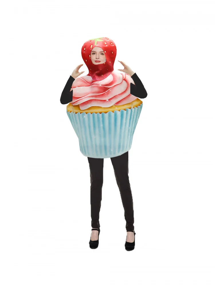 Acórios de Festa de loween: Headset de Donut, Props de Bolo de Morango, Fsias de Comida Enaçadas para Performance...