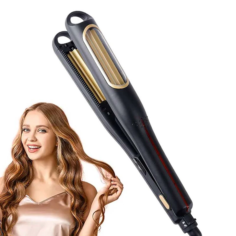 

Ceramic Hair Curler Flat Iron LCD Display Automatic Splint Hair Crimper Electric Curling Iron for Household Use