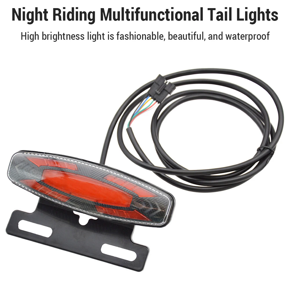 

Bicycle Headlight and Taillight Set Ebike Turn Signals Front and Back Light Electric Bike Light Horn Kits with Switch 24-48V