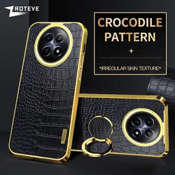 For Realme12 Pro+ Zroteve Plating Silicone Crocodile Leather Cover On OPPO Realme 12 13 14 Realme13 Realme14 Pro Plus Phone Case