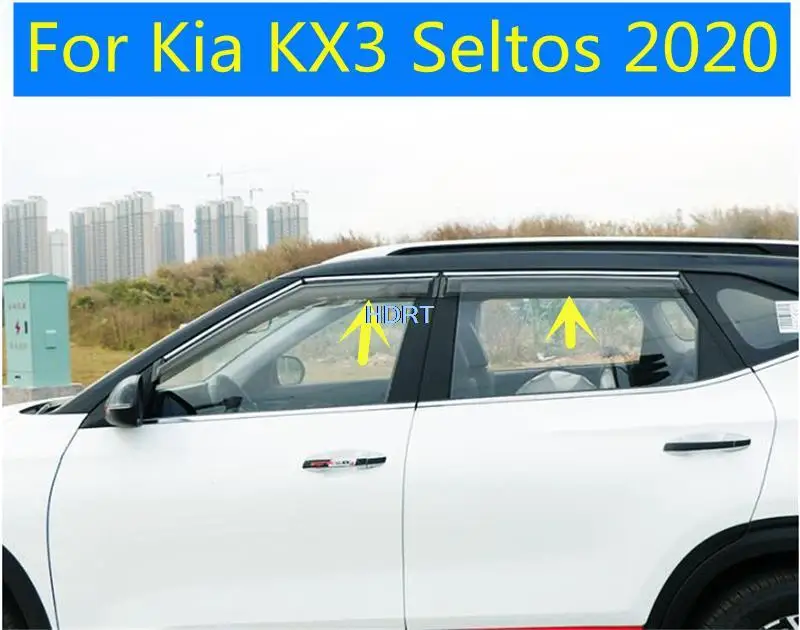 

Window Visor Guard For Kia KX3 Seltos 2020 2021 2022 Vent Cover Trim Awnings Shelters Protection Sun Rain Deflector Accessories