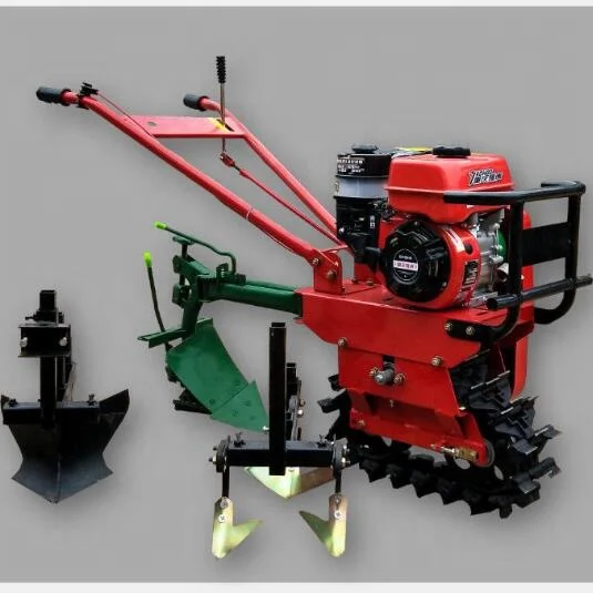 Chain Rail Micro Tiller 173 Air-cooled Diesel Chain Roller Single Wheel Plow Vegetable Garden Trenching And Soil Turning Machine