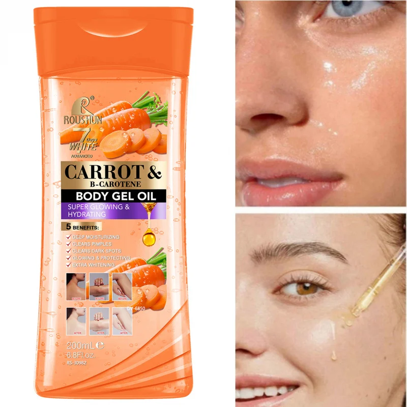 200ML CARROT B-CAROTENE BODY GEL OIL Moisturizing Essential Oil Body Oil Unisex Full Body Care Oil for Body, Face, Hand,