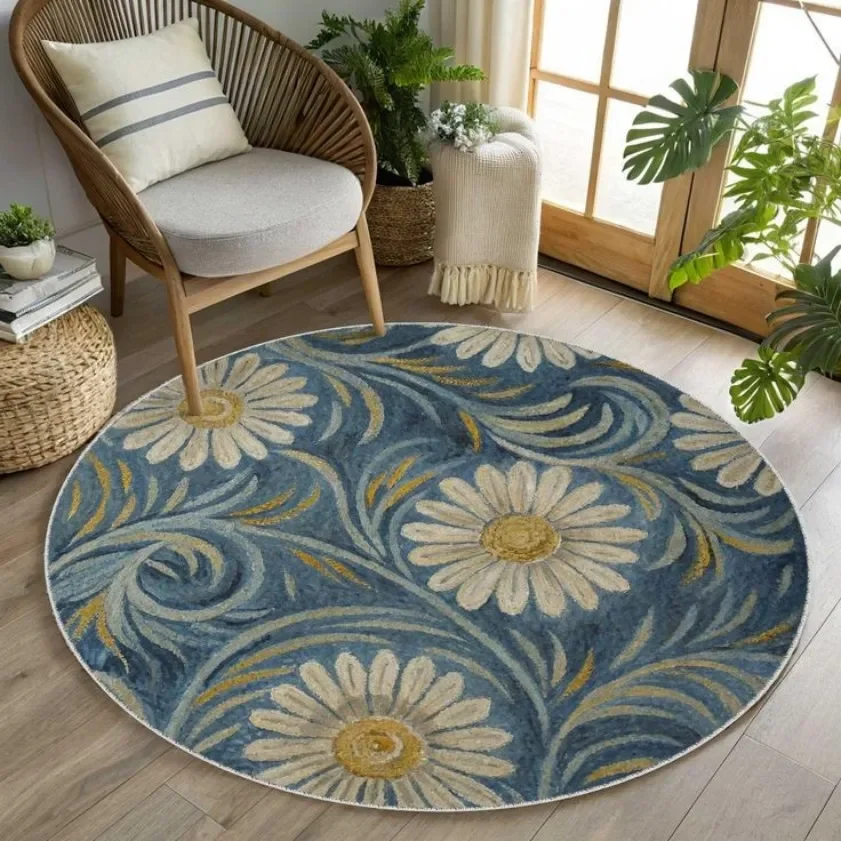 Round Rug Leopard Zebra Stripe Area Rugs Living Room Wild Animal Pattern Carpet Safari Home Decor Floor Mat Bedroom Chair Mats
