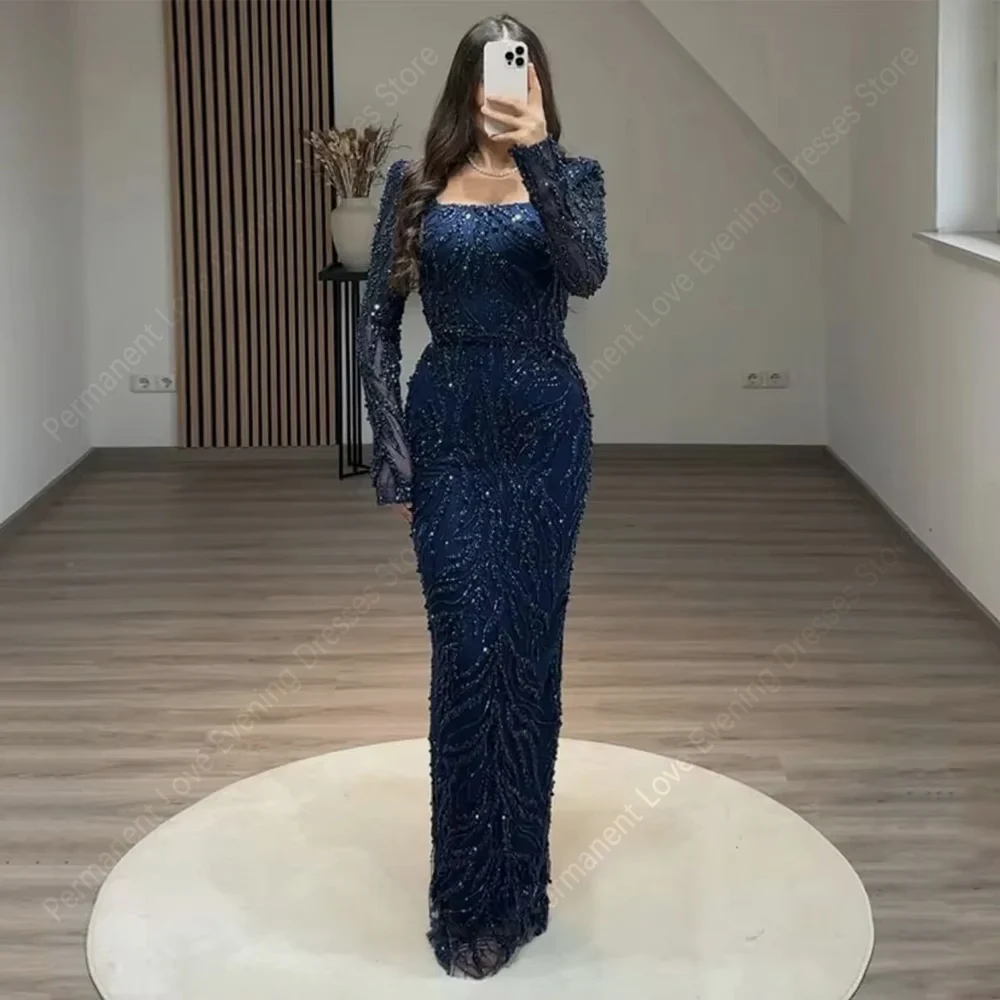 

Customized Shinny Beaded Evening Dress Sexy Mermaid Beading Prom Gowns Formal Prom Dresses for Special Occasion Vestido De Noche