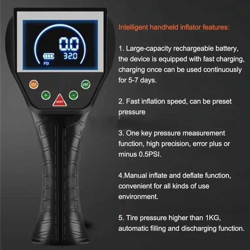 Best Seller FirstHot Digital Tyre Pressure Gauge Automatic Tyre Infaltor Inflation Gun Air Gauge Handheld Automatic Tire Shop I