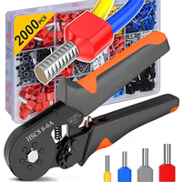 Hexagonal Self-Adjustable Ratchet Ferrule Crimping Tool Kit 23-10AWG 0.25-6mm² Crimper Kit with 400-2000pcs Wire Terminals