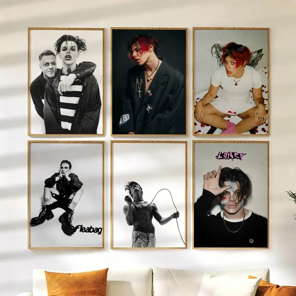 United Kingdom Singer Y-YUNGBLUD Poster Wall Stickers HD Painting Self Adhesive Art Decals for Living Room Home Bedroom Decor