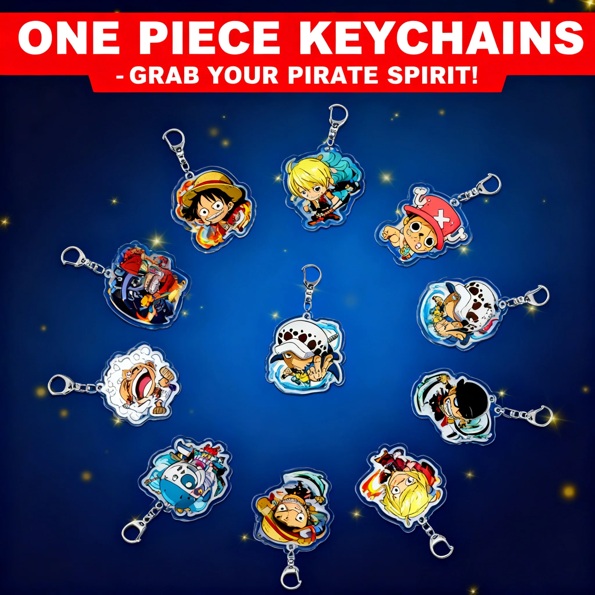 

One Piece Acrylic Keychain Luffy Zoro Anime Merchandise Pendant Accessory Ready Stock Dropshipping