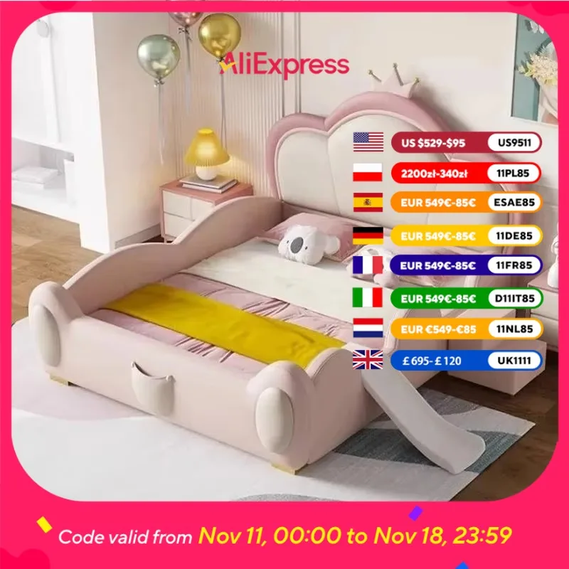 

Nordic House Decoration Kids Bed Frame Comforter Girls Bedroom Children Beds Princess Modern Style Letto Bambini Kids Furniture