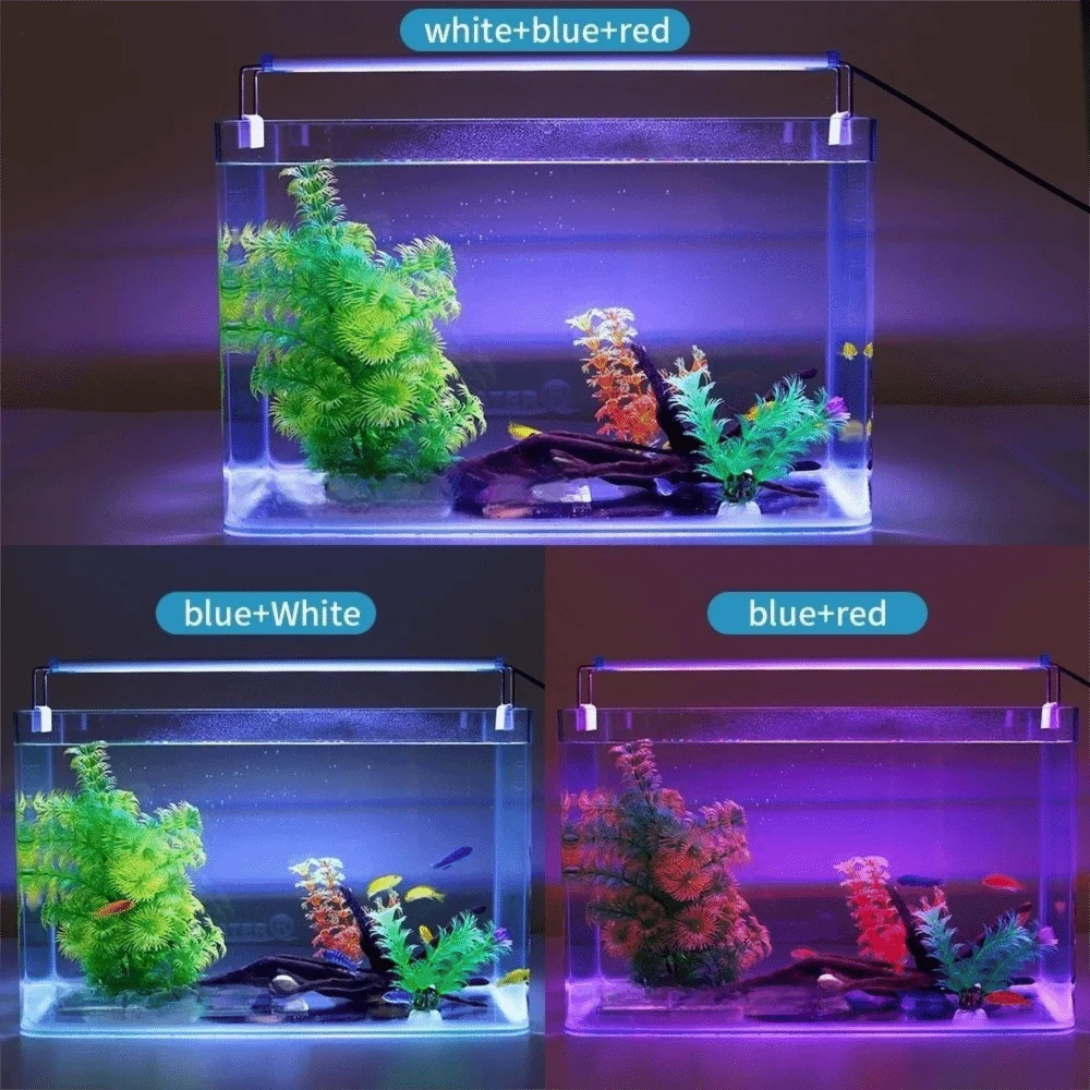 3 Colors Changeable Extensible Aquarium LED Clip on Super Bright Fish Tank Light 18cm 28cm 38cm 48cm Tank Water lighting