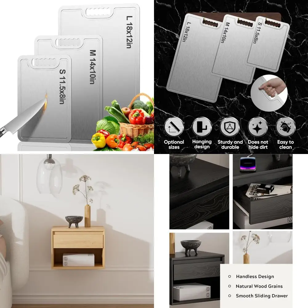 

Double-Sided Food-Grade Titanium Chopping Boards for Kitchen - 2025 New Cutting Board Set, 100% Pure Titanium