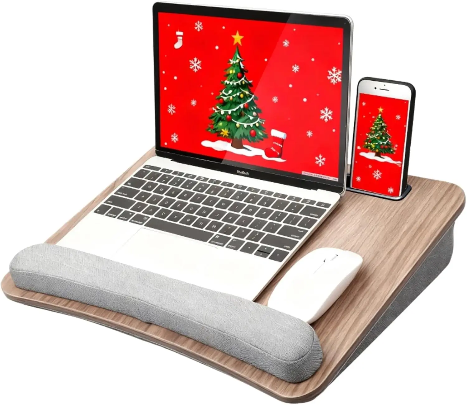 

Portable Laptop Desk with Pillow Cushion, Fits 15.6 Inch, Anti-Slip Strip & Storage for Home Office Students