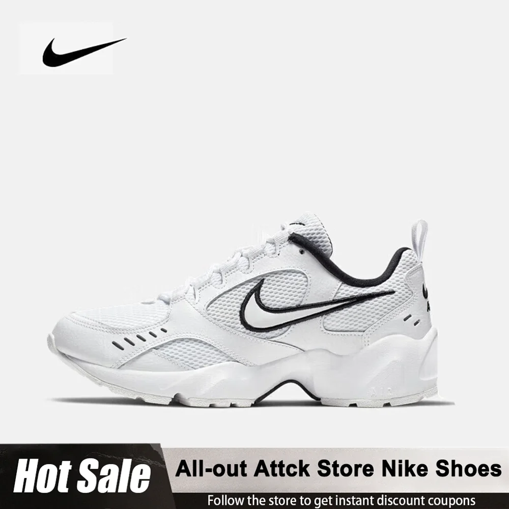

Женские кроссовки Nike Air Heights, удобная повседневная обувь белого и черного цвета на толстой подошве CI0603-102 ​ ​ Простая модная обувь