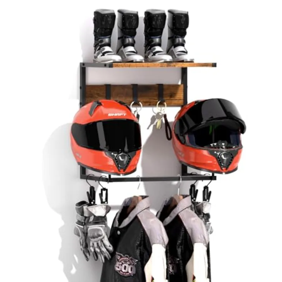 

Motorcycle Helmet Holder Wall Mount Helmet Rack with 2 Hat Stands Helmet Stand for Display Wall Mount Motorcycle Accessories Ge