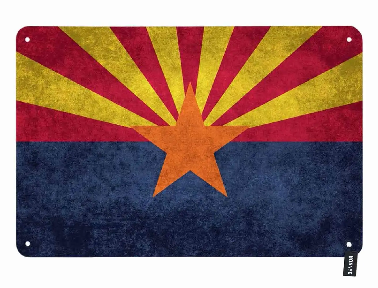 HOSNYE Arizona State Flag Tin Sign American Grunge Vintage Background Vintage Metal Tin Signs for Men Women Wall Art Decor  sign