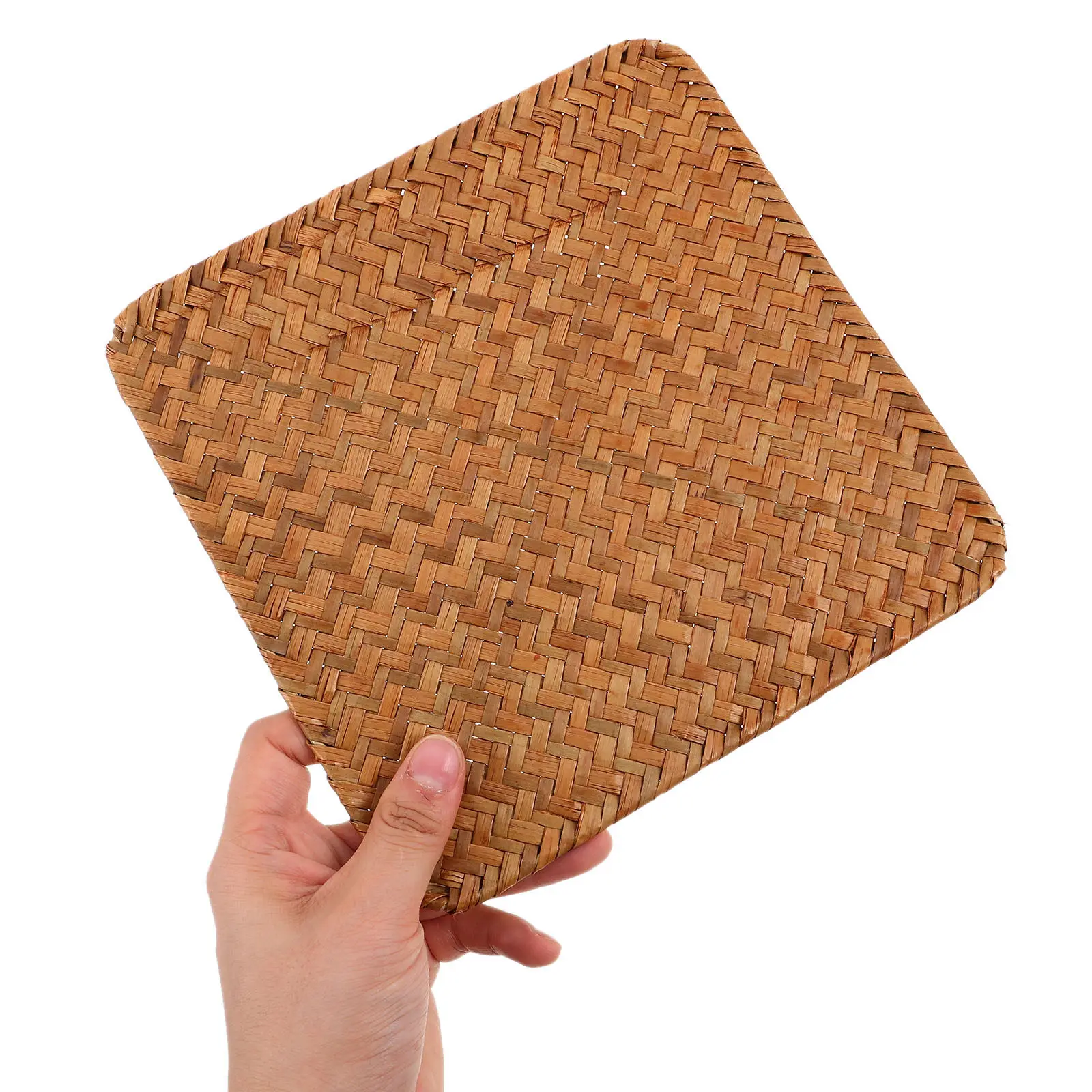 Seagrass Placemat Retro 20x20 Cm Woven Table Mat Heat Insulation Non-Skid Coffee Mug Teacup Pad Dining Room Kitchen