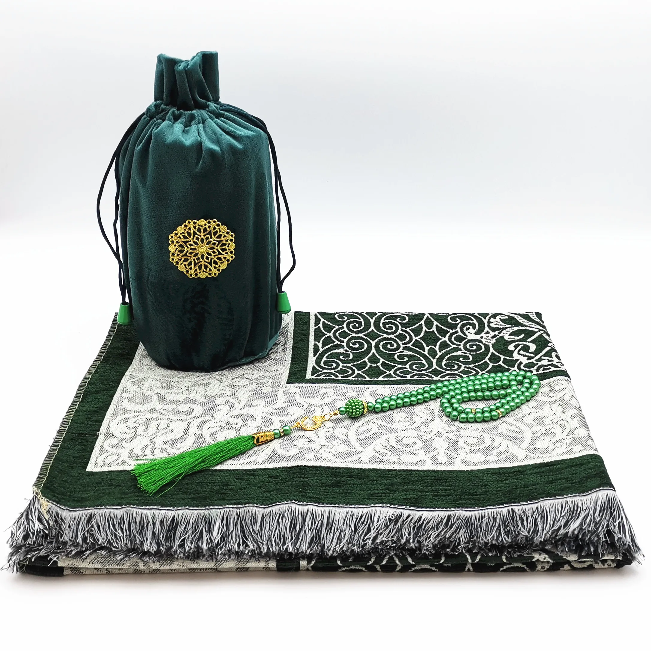 Travelling Prayer Mat Muslim Pray Rug With Tasbih and Gift Bag For Men And Women