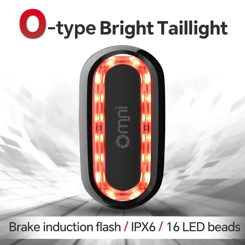 1200mAh Bicycle Light Intelligent Brake Sensing Mtb Road Bike Taillights 16 LED Beads Highlight Lamp IPX6 Waterproof Rear Lights