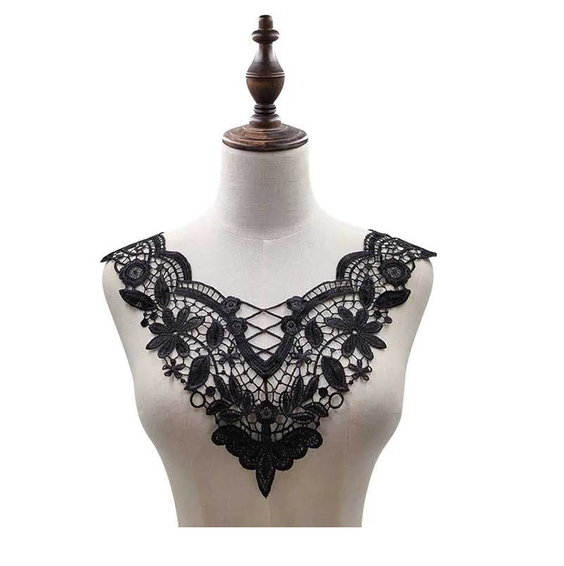 1PCS Water-soluble Lace Embroidery Corsage Three-dimensional Embroidery Collar Flower Hollow Fake Collar DIY Lace Accessories