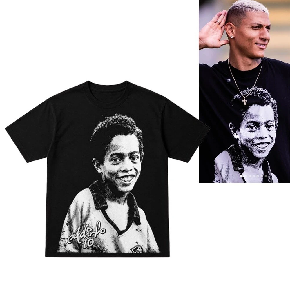 Camiseta Y2K Oversize 100% Algodón para Hombre y Mujer, Diseño 2026 Richarlison de Andrade con Ronaldinho, Regalo Popular para Fans