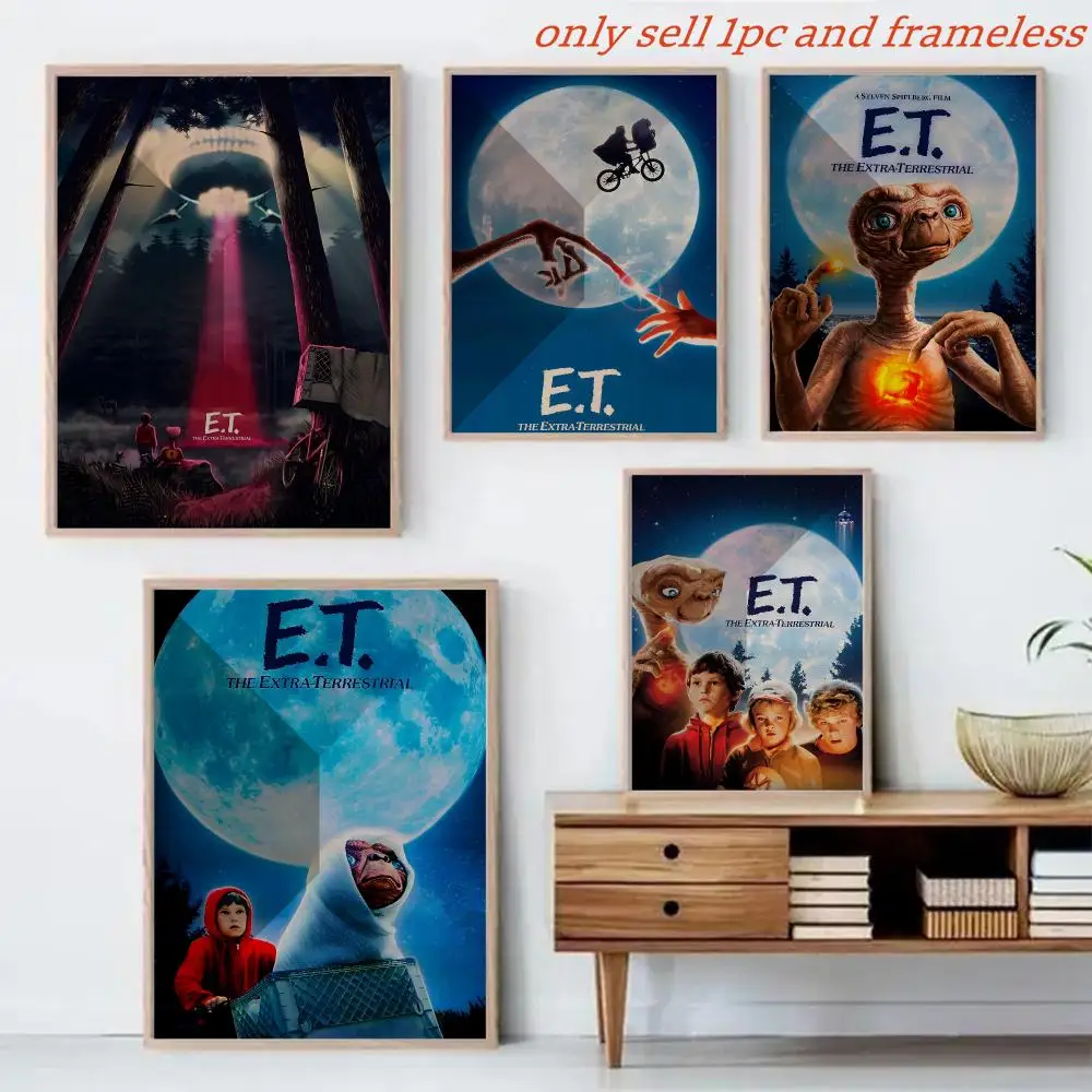 Movie E-E.T. The Extra-Terrestrial Poster Canvas Mural For Interior Walls Crease-Free Beautiful For Living Room Bedroom