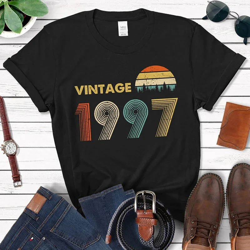 

Vintage 1997 Women T Shirt 27th Birthday Gift Idea for 27 Years Old Dad Grandpa Mom Grandma Unisex 90s Retro Classic Tshirt