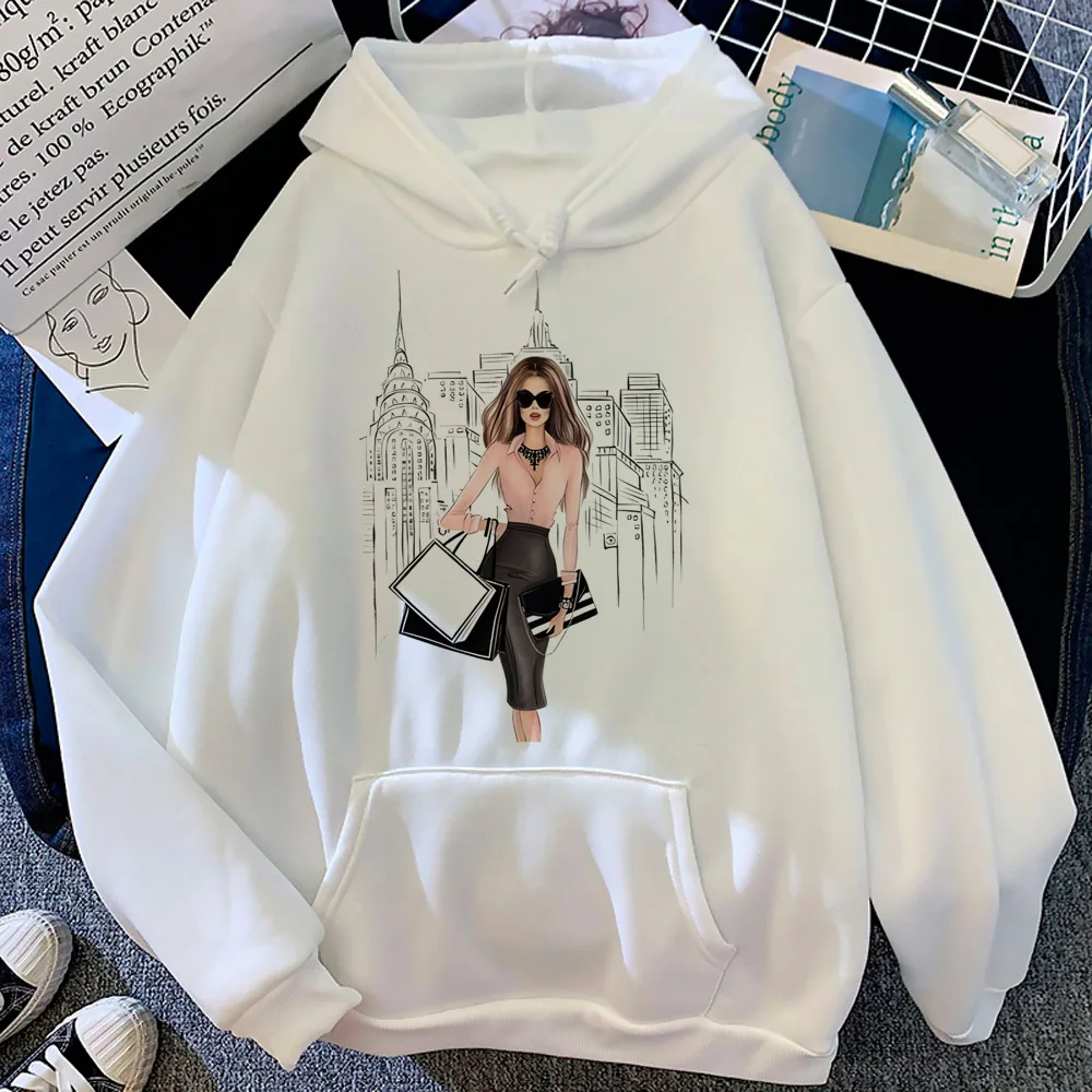 Women Print hoodie streetwear patterned trendy elegant pattern comic female pullover funny Japanese athleisure patterned