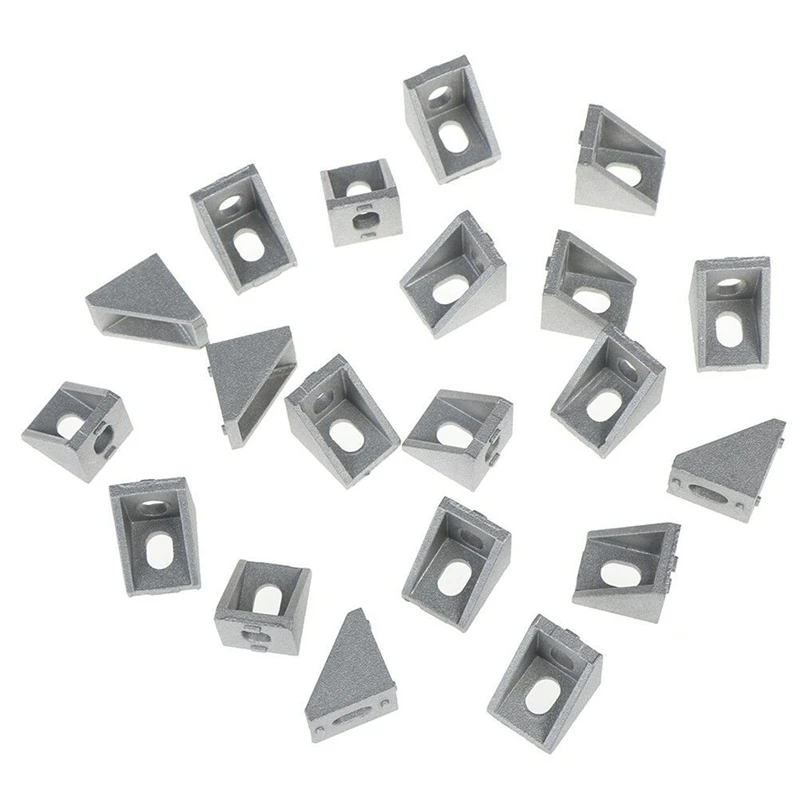 20Pcs 2020 Corner Fitting Angle Aluminum 20 X 20 L Connector Bracket & 50Pcs 2020 Series Aluminum Profile Connector Set Promotio