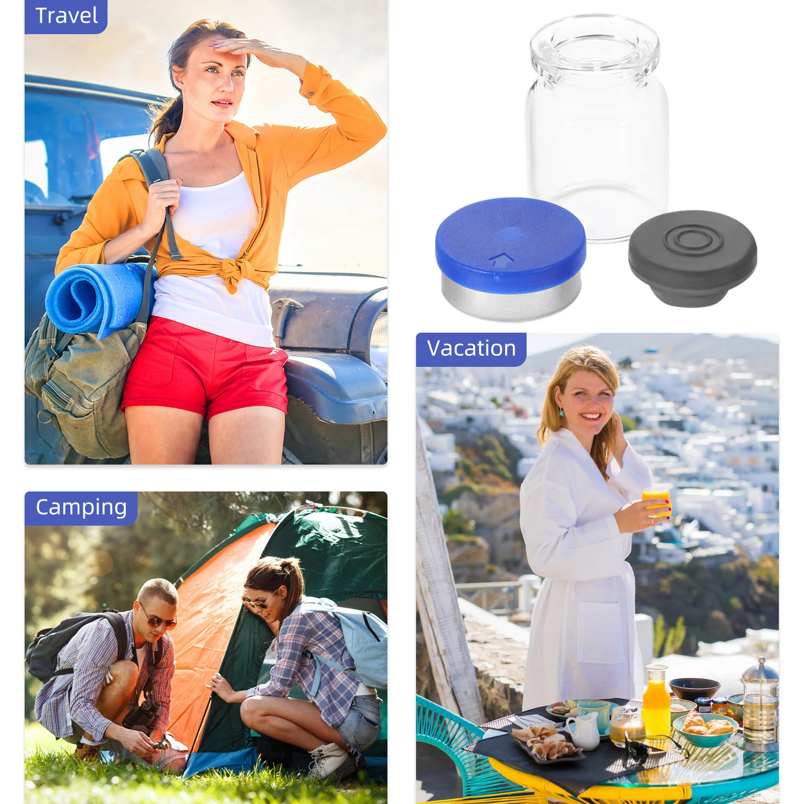 

20Pcs Small Glass Storage Bottles 5Ml with Caps Essential Oil Bottles Clear Sample Vials for Liquid Powder Toner Secure